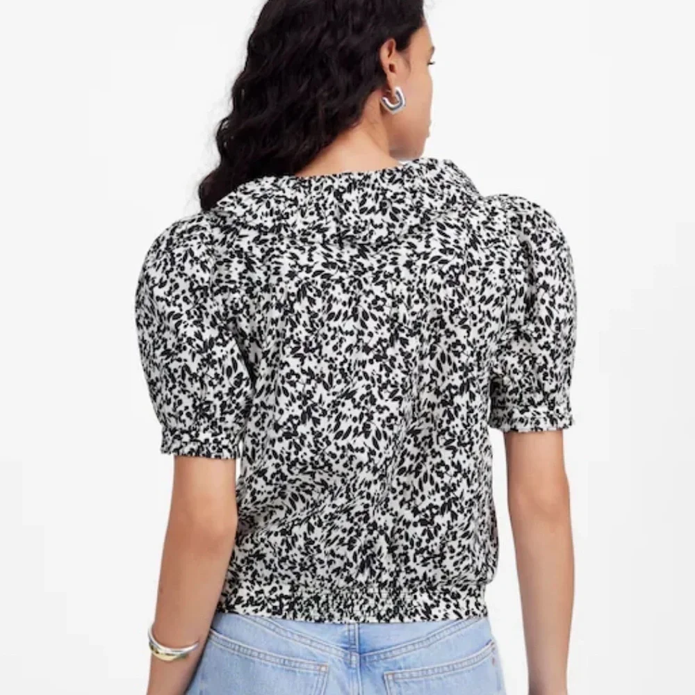 Madewell Ruffled Button-Front Top in Floral